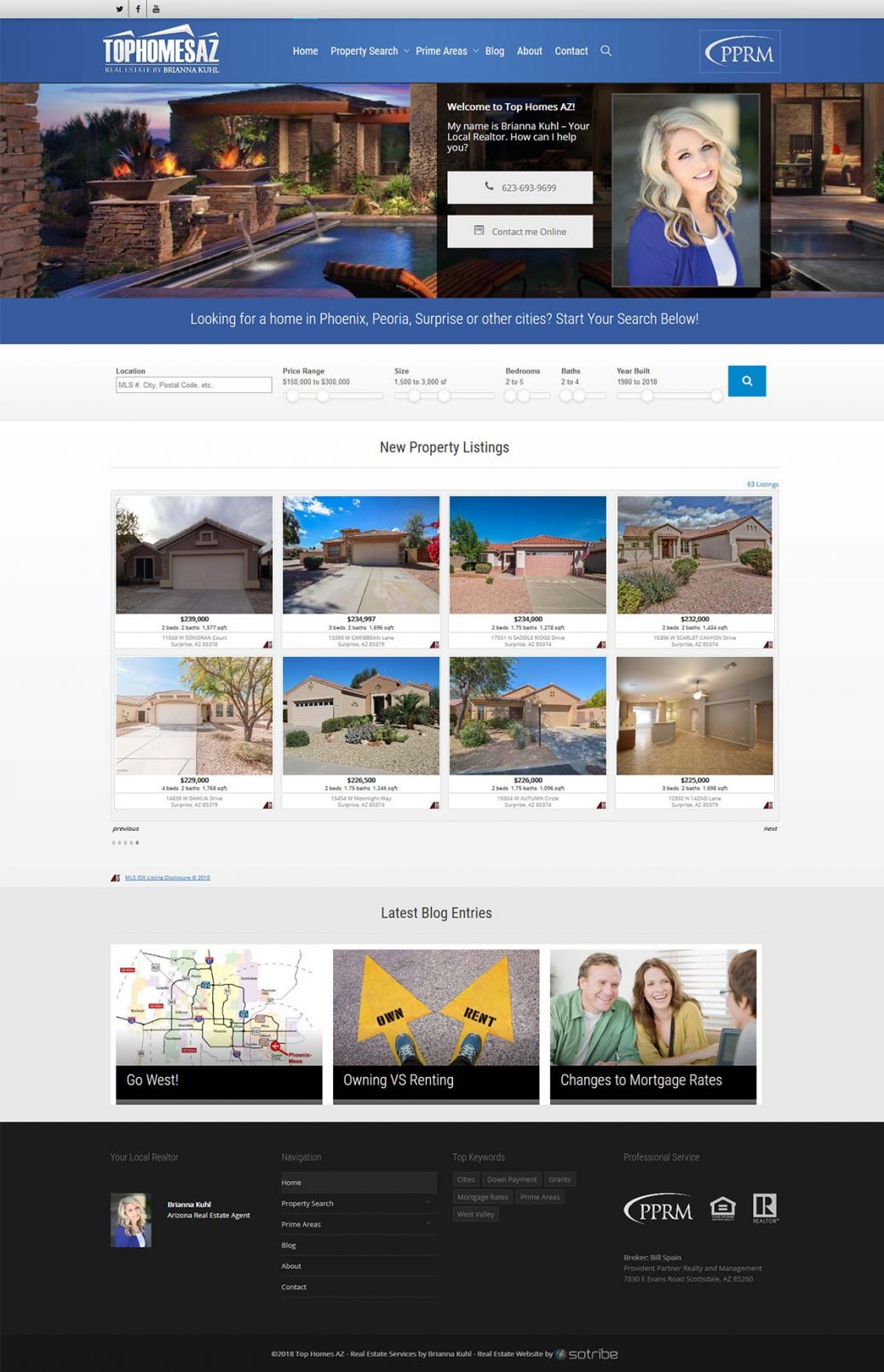 Real Estate Agent site with Arizona MLS Business Solutions by Sotribe